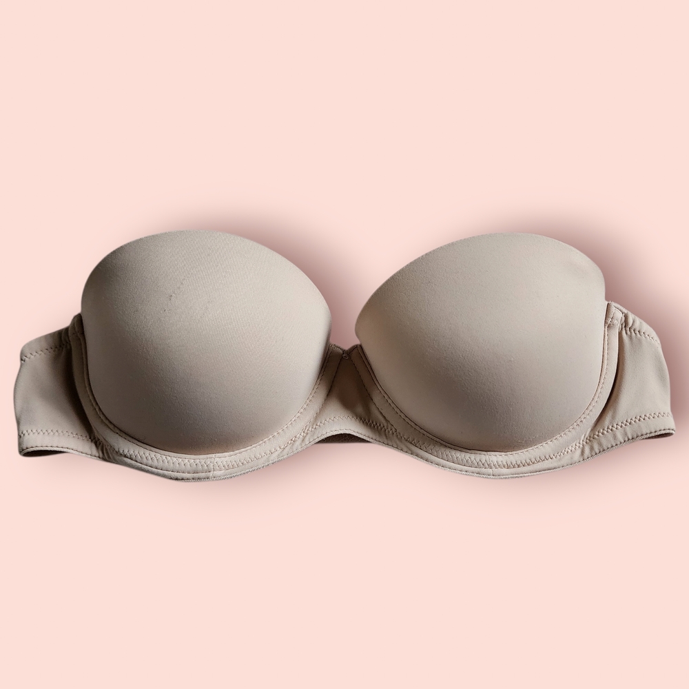 PINK Victoria's Secret Pushup Strapless Bra - Cream